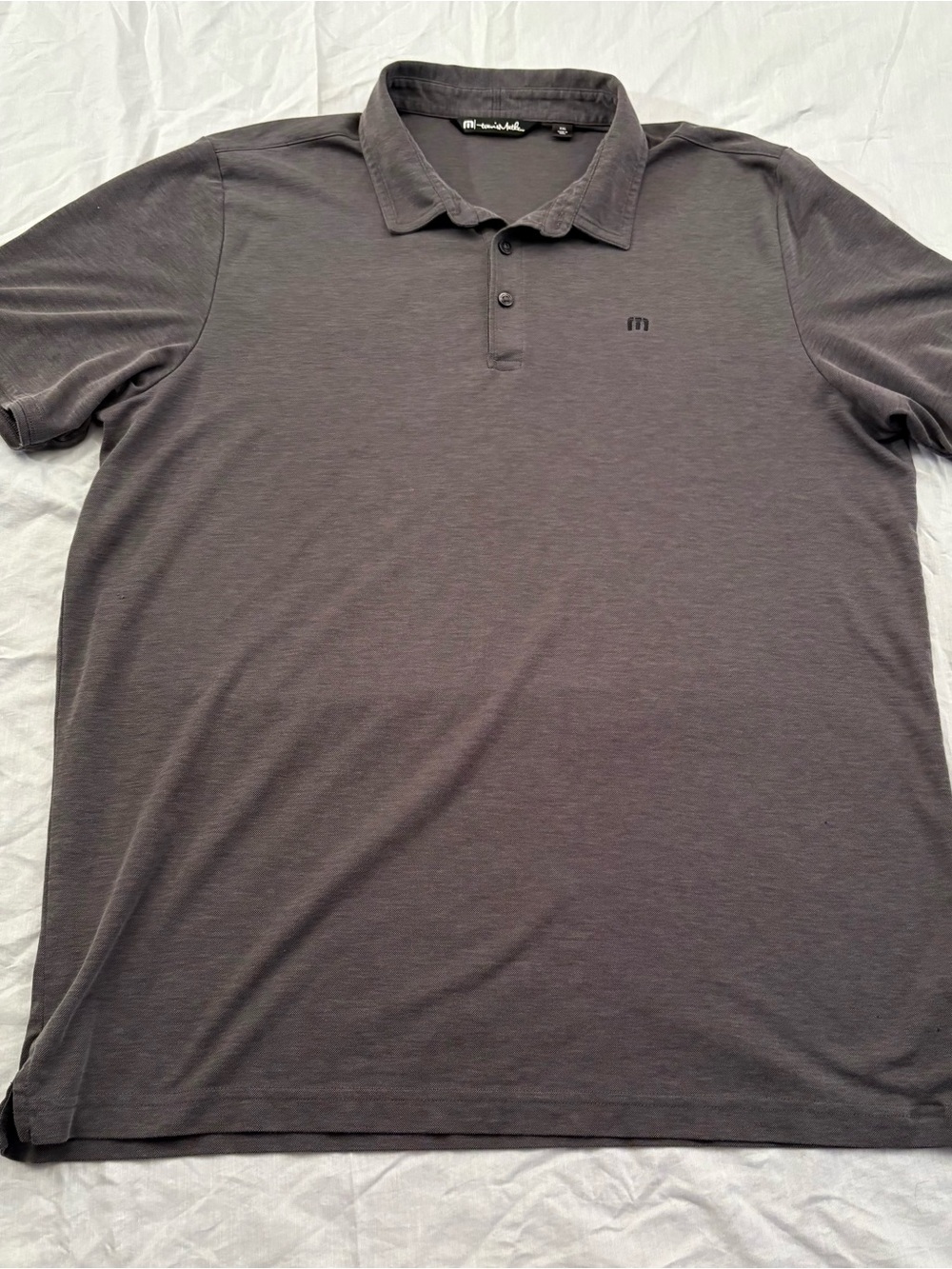 TravisMathew Men’s XXL Gray Golf Polo Shirt Embroidered Logo